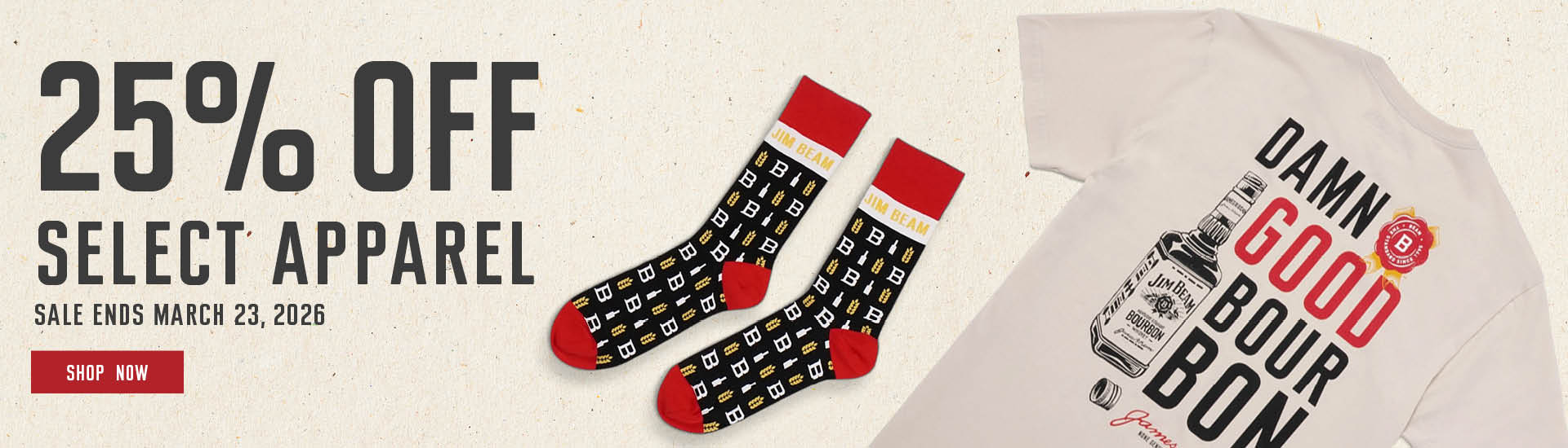 25% off select apparel | sale ends march 23, 2026